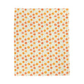 Marigold Toss scattered floral throw blanket, cream velveteen, Gaudy Orange Bloom collection, 50x60 inch - view 1