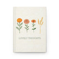 Lovely Thoughts hardcover journal, botanical marigold dahlia zinnia illustration, Gaudy Orange Bloom collection - view 1