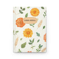 Meadow Toss garden hardcover journal, marigold and wheat pattern cover, Gaudy Orange Bloom collection - view 1