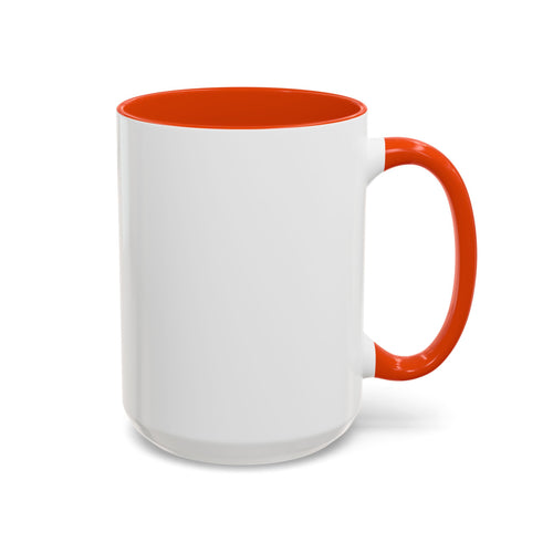 Garden Days marigold and zinnia coffee mug, orange accent handle, Gaudy Orange Bloom collection, 15oz - view 2